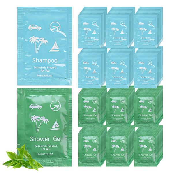 Bulk Hygiene Kits for Homeless ,Travel Size Body Wash and Shampoo Bulk 0.28fl Oz,Travel Size Shower Gel Set，Shampoo Bulk Travel Size ,Hotel Supplies for Guests (0.28fl Oz(Pack of 100), 100, Count)