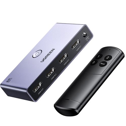 UGREEN HDMI 2.1 Switch 8K @ 60Hz HDMI Splitter 3 in 1 Out HDMI Switching Console Supports VRR & ALLM, Dolby Vision, Compatible with PS5, Xbox, Apple TV, DVD Player
