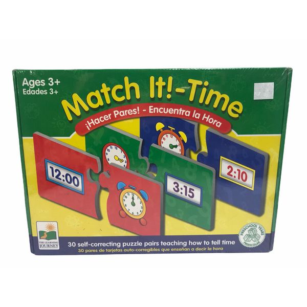 The Learning Journey Match It Time Preschool Learn Time Clock Card Board Game