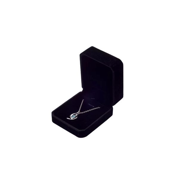 Tianying Necklace Case,Black Chain Jewelry Box,Bracelet Pendant Gift Box,Black Velvet Long Chain Case 21.5*5.5*2.6cm