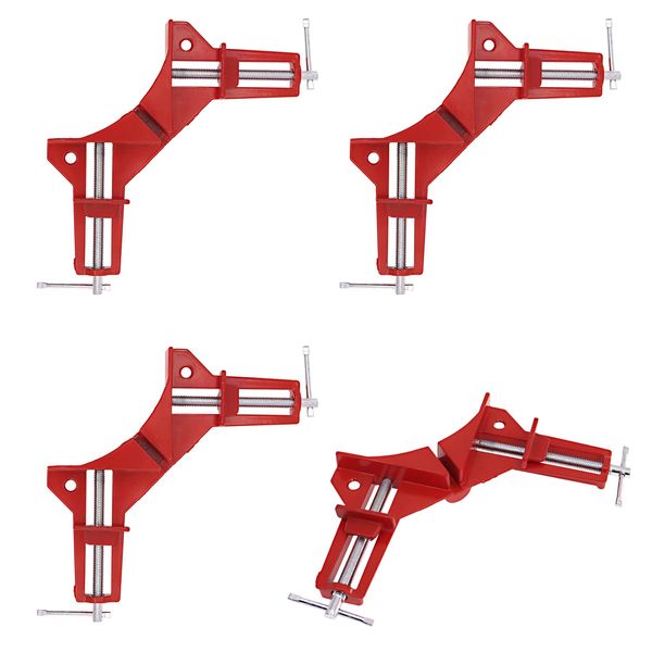 DBOO 4Pack Corner Clamps for Woodwork - 90 Degree Right Angle Clamps Adjustable Wood Vice Miter Clamp for Picture Photo Frame Glass Fish Tank DIY Hand Tools