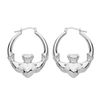 Sterling Silver Large Claddagh Creole Hoop Earrings