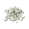 White Round Cable Clips with Fixing Nail K-Type 50pcs (12mm)