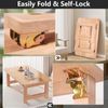 4 Pack Folding Brackets, Self-Lock Hinge with Screws for Folding Table Legs, Lock Extension Support Bracket Bed Legs, Gold