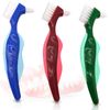 Premium Hard Denture Brush, Multi-Layered Bristles & Portable Double Sided Toothbrush for Denture Care (Pack of 3)