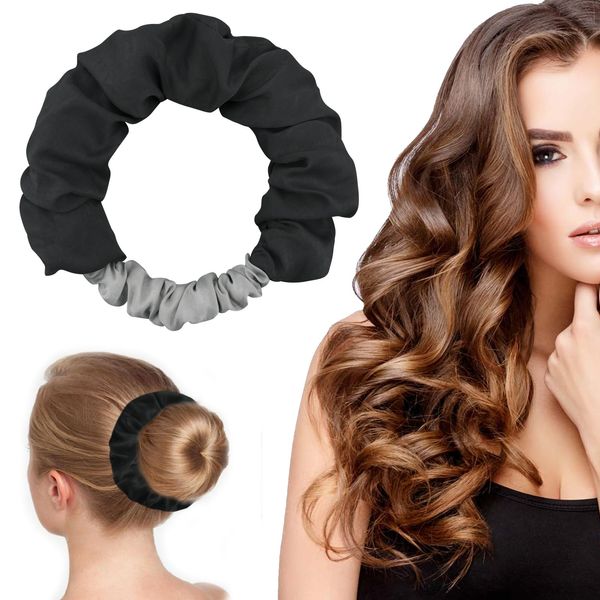 Locken Ohne Hitze, Lockenwickler über Nacht, Neue Heatless Curls Overnight Blowout Lockenband für Lange Haare, Hair Curler Geschenke für Mädchen-Schwarz (Not Hair Rope)