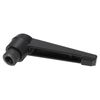 uxcell 1Pcs M8 Adjustable Knobs Handle Female Thread Push Button Ratchet Quick Release Locking Rotating Bolt for Lathe Machinery, Black
