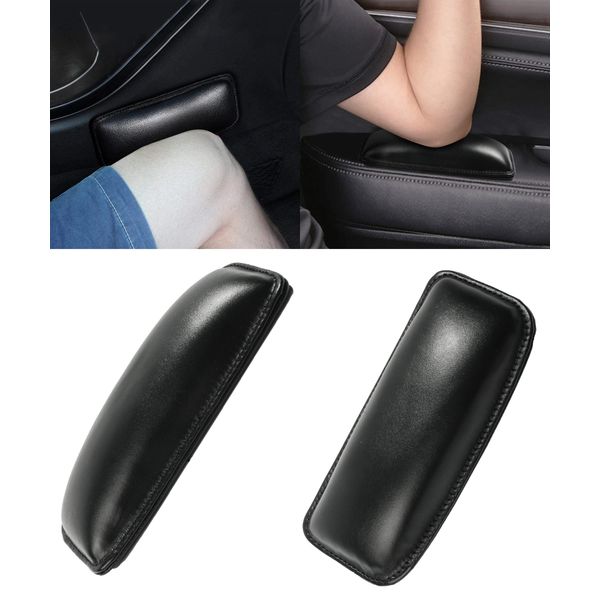 YAKEFLY 2 Pack Soft Car Center Console Knee Leg Elbow Cushion Pad,Universal Leather Car Armrest Pillow Car Knee Cushion Elbow Pillow Thigh Support Comfort Pillow,Automotive Interior Accessories