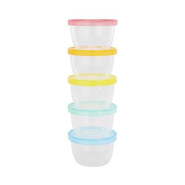 Badabulle Badabowls airtight baby food storage containers, weaning pots, set of 5, 250 ml