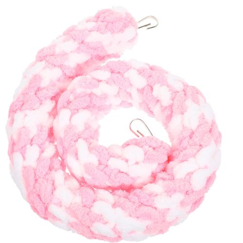 Ipetboom 1Pc Ferret Toys, Sugar Glider Climbing Toys Rat Swing Hanging Toy Parrot Climbing Rope Bird Perches Stand Pet Swing Hamster Cage Accessories for Small Animals, Pink White