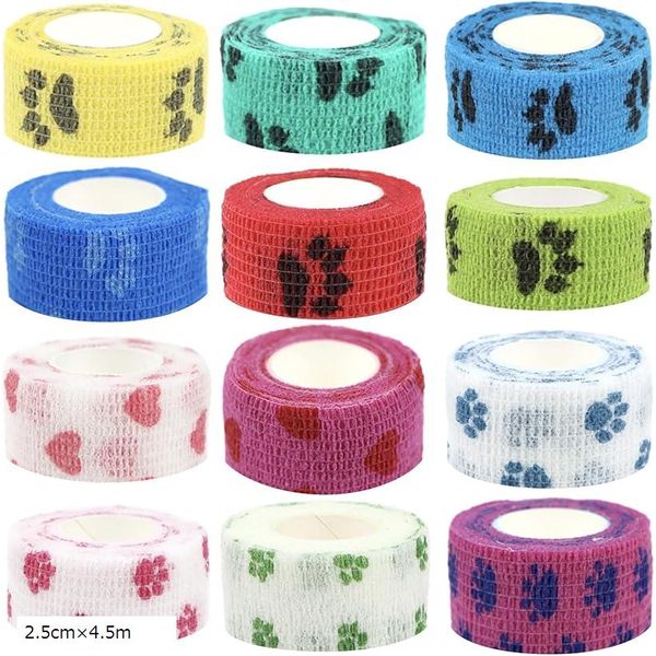 All items 5x points★Shopping Marathon Pet bandages Adhesive bandages Taping supplies Waterproof Breathable Self-adhesive tape Elastic 12-color set 2.5cmx4.5m (12-color set, 2.5cmx4.5m)