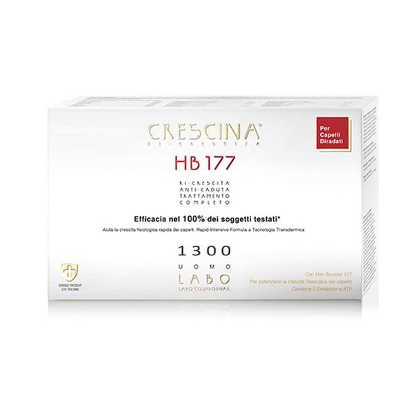 Crescina Transdermic Re-Growth and Anti-fall HB 177 Hair Booster Treatment for Hair Regrowth 1300 Men 10 + 10 Fläschchen