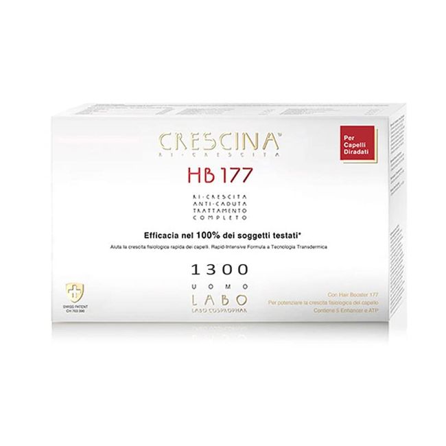 Crescina Transdermic Re-Growth and Anti-fall HB 177 Hair Booster Treatment for Hair Regrowth 1300 Men 10 + 10 Fläschchen