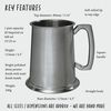 Antique Finish Plain Pewter Tankard (1 Pint)