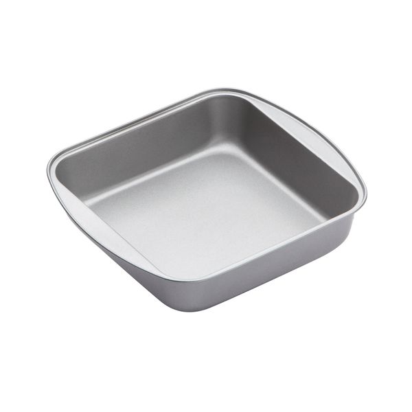 KitchenCraft Square Baking Pan / Roasting Tin with Non Stick Coating, 20 x 20 x 5 cm, Silver