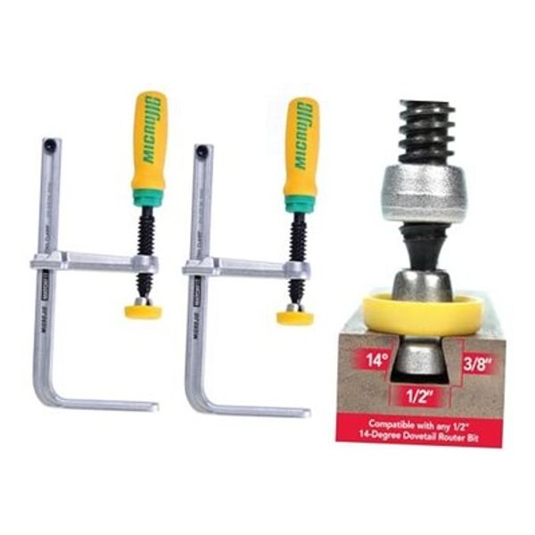 GRR-RIPPER DVC-538K2 Match Fit Dovetail Clamps, Yellow/Green