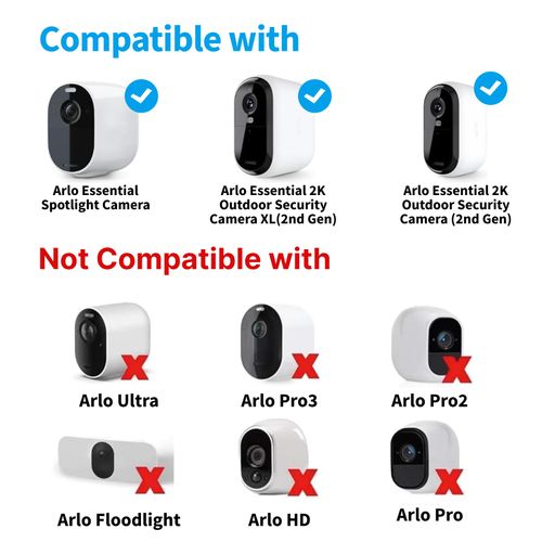 Solar Panel Charger for Arlo Essential 2K Outdoor(2nd Gen)/Essential XL Camera(2nd Gen)/Essential Spotlight, 5V 6W Continuously Charging, 9.8ft Cable, Weatherproof (1Pack)
