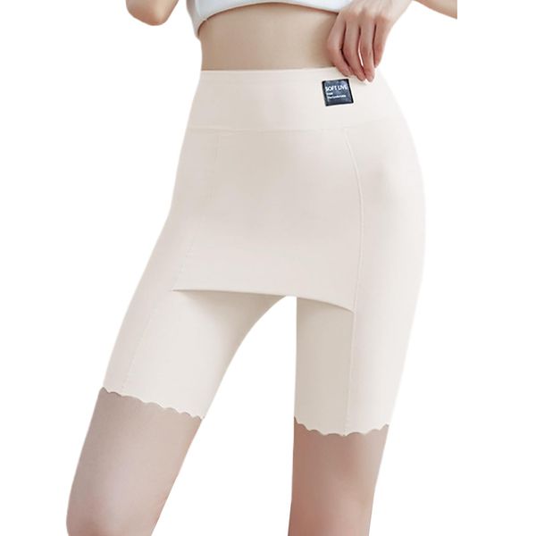 [Lynlyulinger] Women's Safety Pants, Body Shaping Pants, High Waisted Tummy Pants, Butt Lifter Pants, High Elasticity Safety Pants, Half Length Safety Pants, 0.15kg(x1)- Cool, Women's Privacy