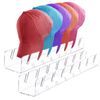 JIANGLIA Hat Stand - Acrylic Baseball Cap Display Holder, 14 Caps, No Install 2 Pcs(Clear)