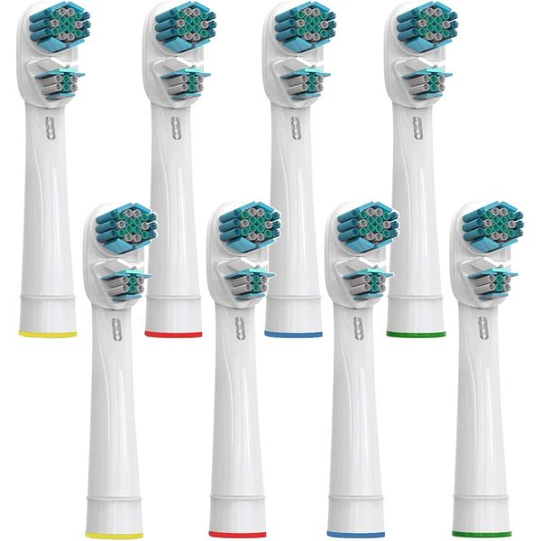 Replacement Brush Heads for Oralb Dual Clean, Generic Double Heads Toothbrush Heads Compatible with Oralb Braun Electric Toothbrush, 8 PCS