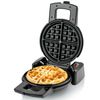 Ovente Compact Waffle Maker Round Rotating Flip side NonStick Black WMF1440BR