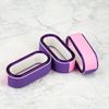 TOOLS FOR BEAUTY 3-sided oval cosmetic tool purple nail buffer block manicure pedicure, 3 ways in one block