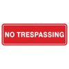 Standard NO TRESPASSING Door/Wall Sign -Red - Small 1 Pack