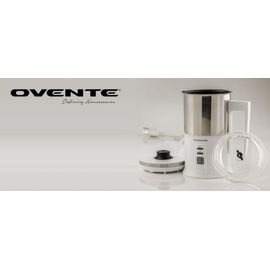 Ovente FR1208W Electric Stainless Steel Milk Frother and Steamer, White