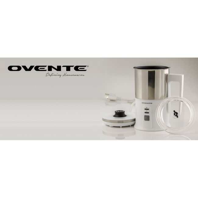 Ovente Electric Milk Frother with Stainless Steel Nonstick Carafe, Black