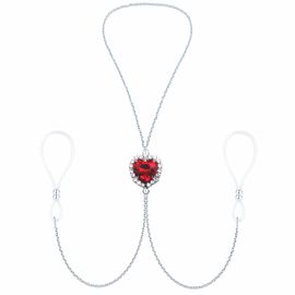 Filigree Heart Non Piercing Nipple Chain Necklace