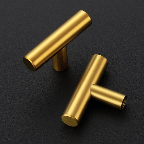 JOY DECOR 30 Pack 2 Inch Cabinet Pulls Kitchen Cabinet Handles with Single Hole Brushed Brass Cabinet Hardware Stainless Steel Kitchen Drawer Pulls for Cabinets Cupboard,Wardrobe