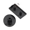 sourcing map Standard Plastic Rectangle Aluminum Extrusion End Cap Black 20x40mm 12pcs