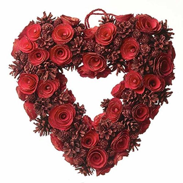 Heaven Sends Red Glitter Pine Cone Christmas Wreath
