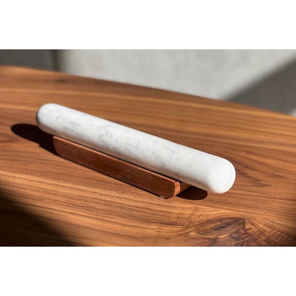 Marble Rolling Pin and Wood Base