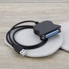 OTOTEC 2Pcs USB to 25PIN DB25 Parallel Printer Cable Adapter 80cm for Printer Computer Black
