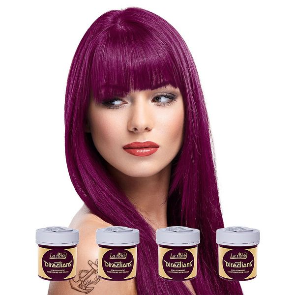 La Riche Unisex Adult's Directions Colour Hair Dye 4 Pack - One Size, (Dark Tulip)