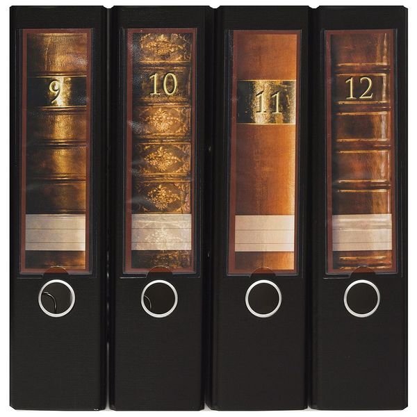 Designed labels for spine pocket files - theme “Foliant 9-12” - for large standard A4 files, an original by File Art and a-m-w-shop