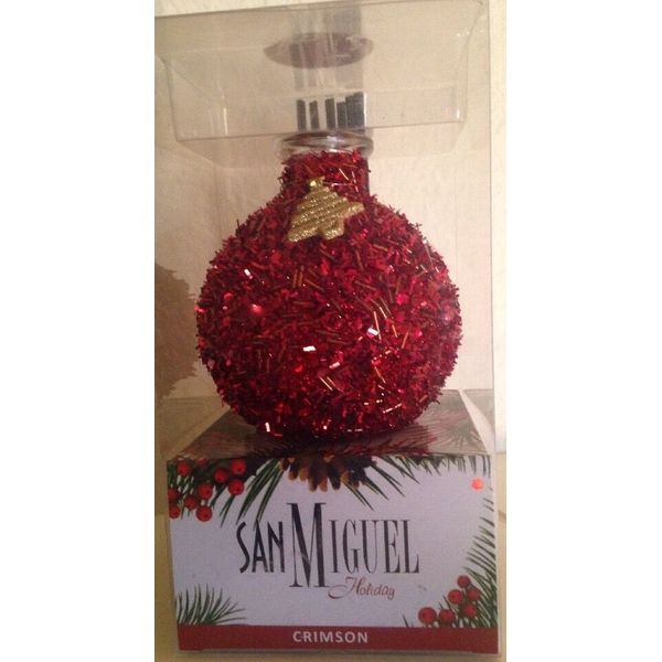 San Miguel Red Beaded Scented Reed Diffuser Oil Set: Holiday Crimson