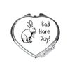 Bad Hare Day Make Up Statement folding compact pocket mirror - silver heart shape