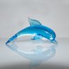 Glass Dolphin - Expertly Crafted - Gift Boxed - Light Blue