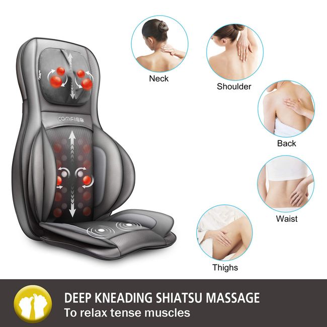 Comfier Shiatsu Foot Massager with Heat Feet Warmer Massage Machine  Electric Heating Pad for Back, Gift For Women Men 