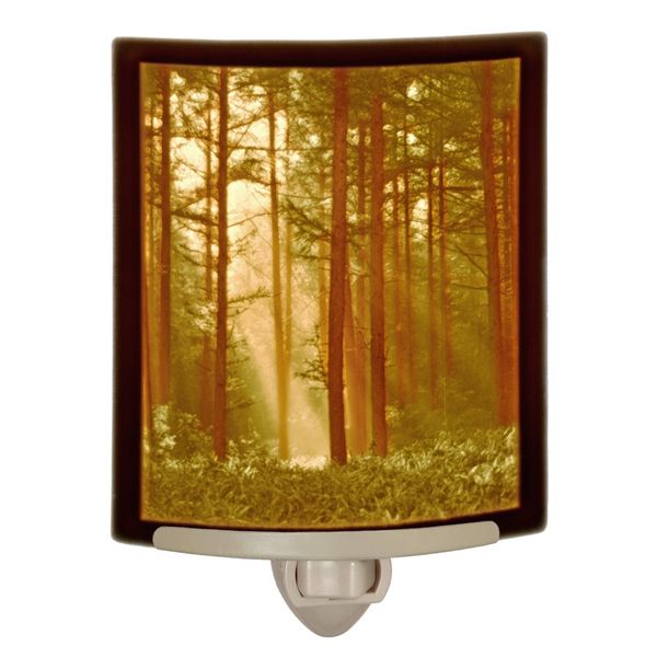 Woodland Sunbeams Colored Porcelain Lithophane Night Light