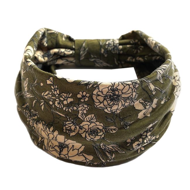 scicent Headband Boho Wide Knot Hair Scarf Floral Printed Hair Band Elastic Turban Head Wrap Stretch Fabric Cotton Head Bands Thick Fashion Hair Accessories for Women 23