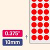 3,000 Pack, 10mm Round Dot Stickers Sticky Labels - Red