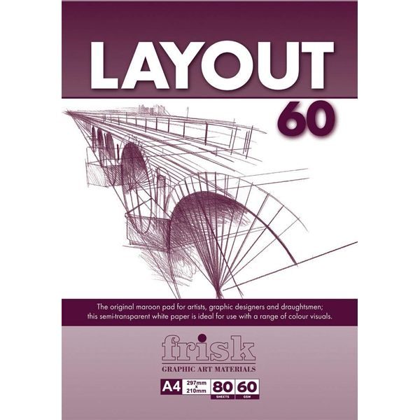 Frisk 23116214 Layout Paper Pad A4 60gsm, White