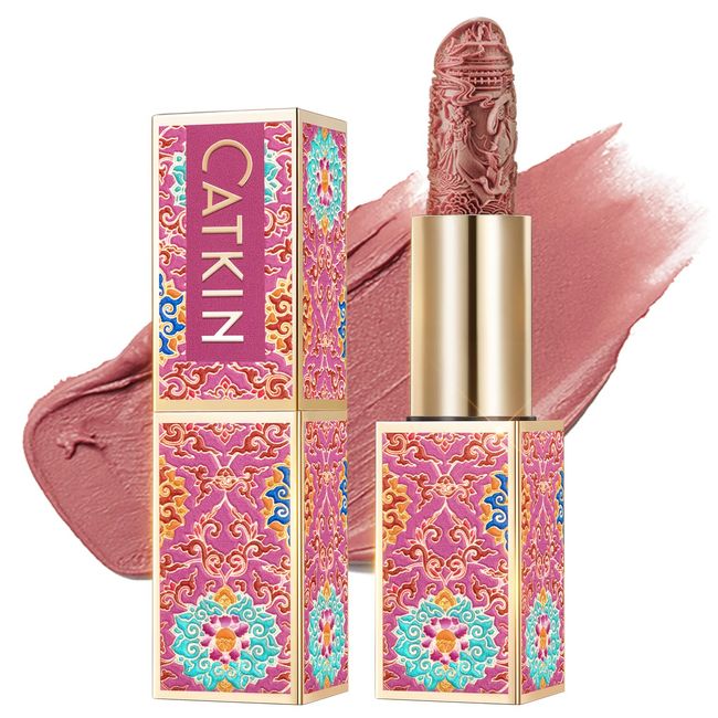 CATKIN Lasting Finish Matte Lipstick, High Impact Red Lipstick with Moisturizing Formula, enriched with Avocado Oil and Vitamin E, 3.2g(CO157)