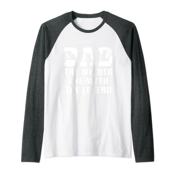 Dad Welder Engineer Legend Fabrication Welding Engineering Raglan Baseball Tee