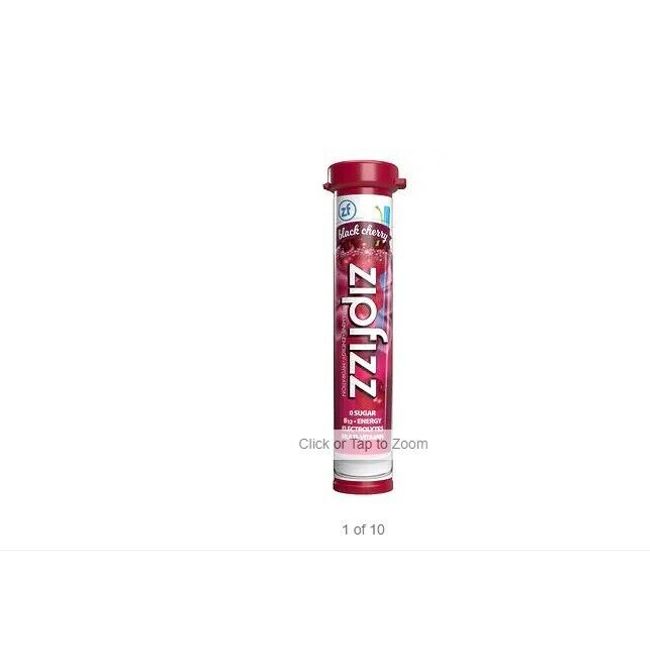 Zipfizz Multi Vitamin Energy Hydration Drink Mix ~ 30 Tubes Black Cherry