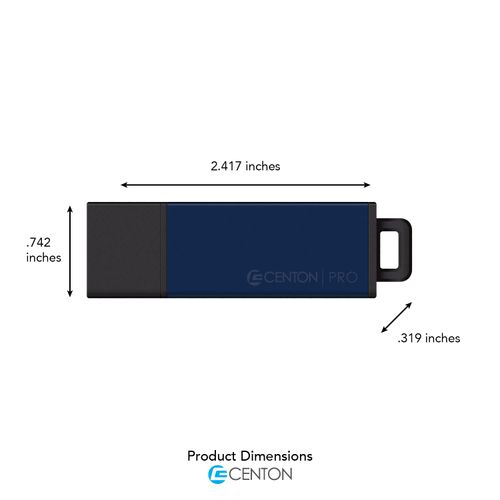 Centon Electronics DataStick Pro2 Prints USB 2.0 Flash Drive, Portable USB Drive, Durable Casing, Versatile USB Stick, 16 GB Storage Capacity, Pack of 2