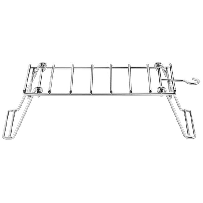 LOGOS Fire Rack, M 81064171, Silver (Approx.) Width 12.4 x Depth 6.1 x Height 3.5 inches (31.5 x 15.5 x 9 cm)